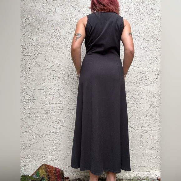 Vintage Black Maxi Dress with Button Details - Picture 3 of 10